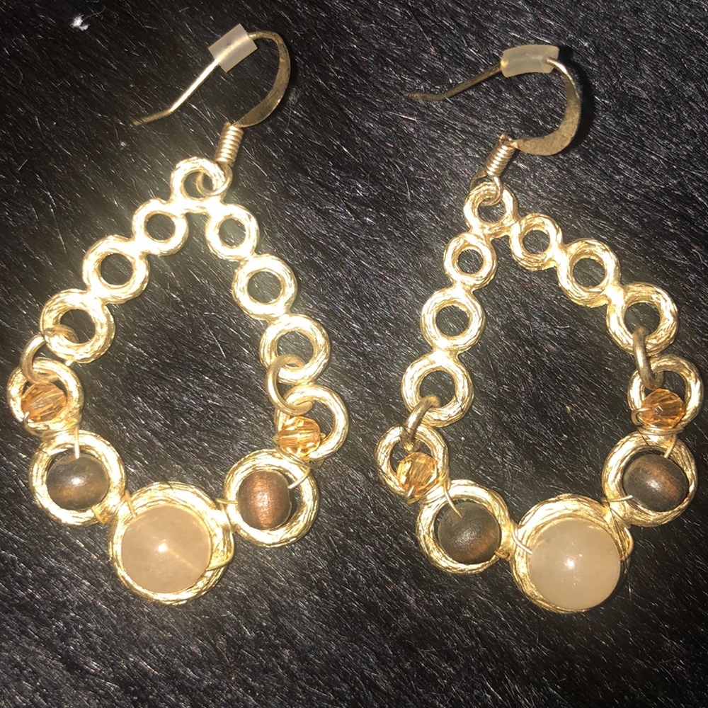 Gold & beaded earrings